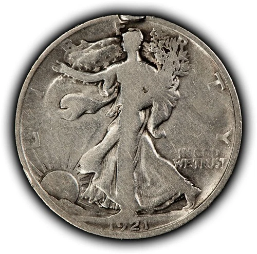 1921-D 50c Walking Liberty Silver Half Dollar - Good Key Date - SKU-Z6506