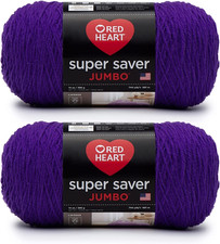 Red Heart Super Saver Jumbo Yarn 2 Pack Amethyst 744 Yards 100 Acrylic