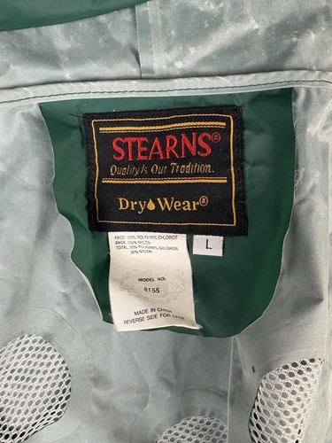 Stearns Dry Wear Green Rain Coat Men’s Size Large - Picture 3 of 8
