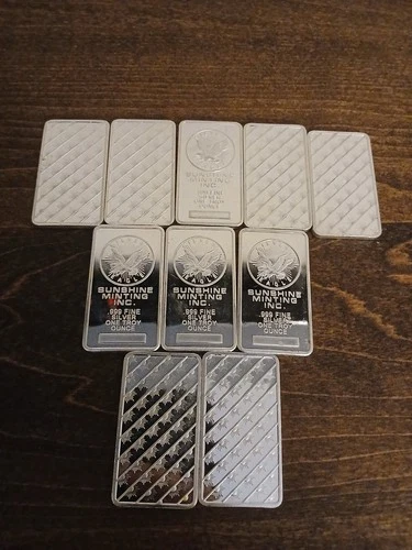 1 oz Sunshine Minting Silver Bar – .999 Fine Sealed Bullion – Troy Ounce