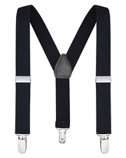 Buyless Fashion Kids Adjustable Suspenders Elastic Solid Color 1 Inch - Y Back