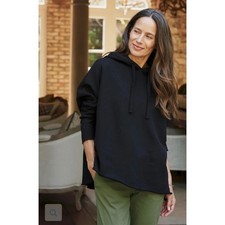 Frank Eileen Kane Capelet Oversized Hoodie Sweatshirt Size M Black Comfort NEW