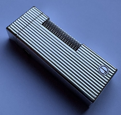Freshly overhauled Dunhill SILVER  ‘Lined’ Rollagas Lighter