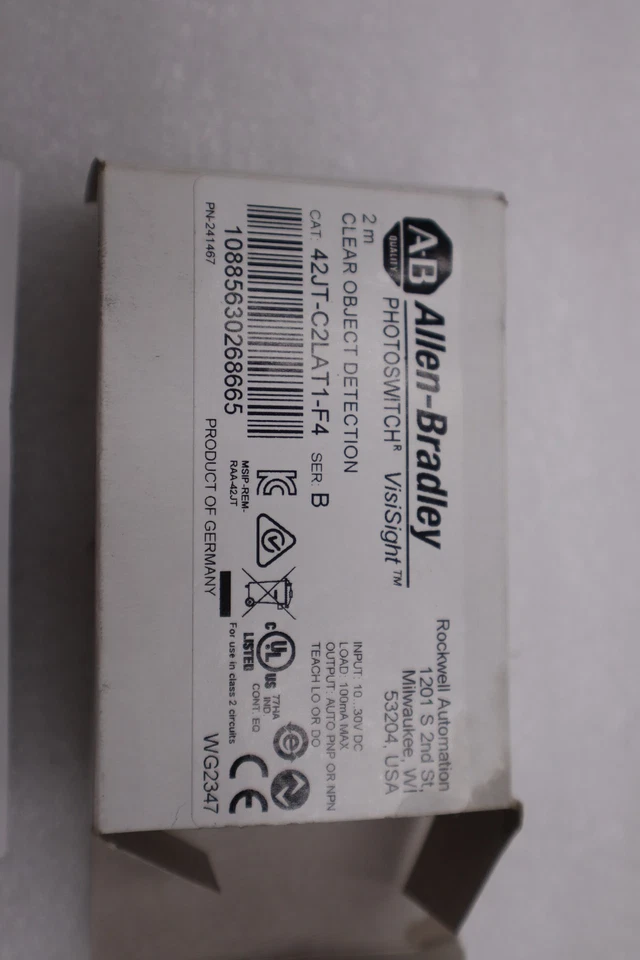 Allen Bradley 42JT-C2LAT1-F4 Photoelectric Sensor Clear Object Detect #H1230A - Image 2 of 4