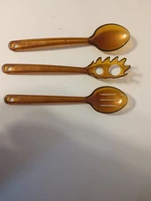 Vtg Translucent Amber Brown Kitchen Utensils ULTRATEMP Robinson Knife Co - 3