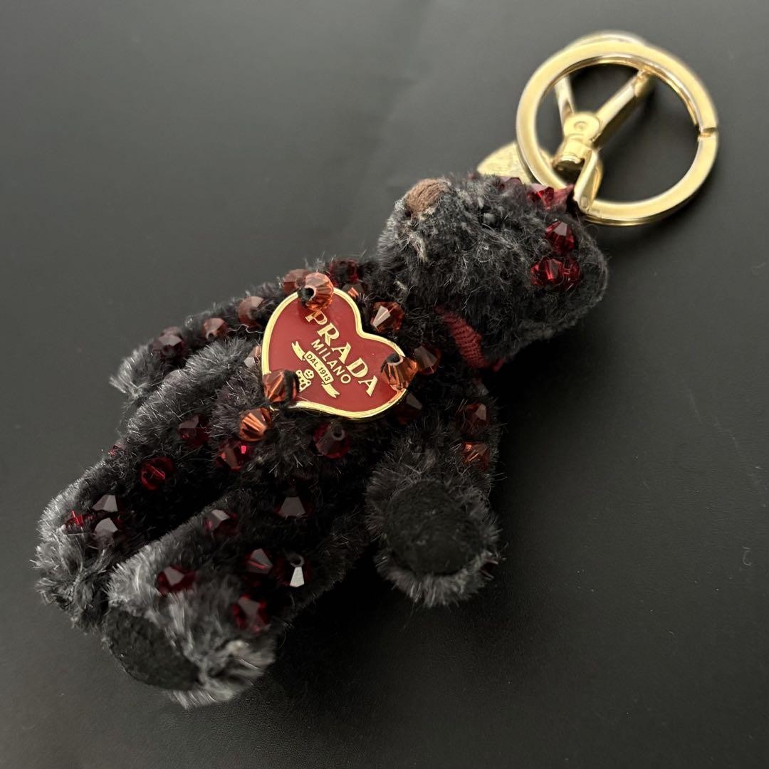 PRADA Key Ring Keychain Bag Charm Bear NERO Black Authentic thumbnail 8