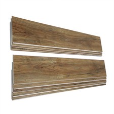 Chiselled Wood Grain Vinyl Flooring 10 Planks 48" X 7" Wood-Look Planks 23 SQF