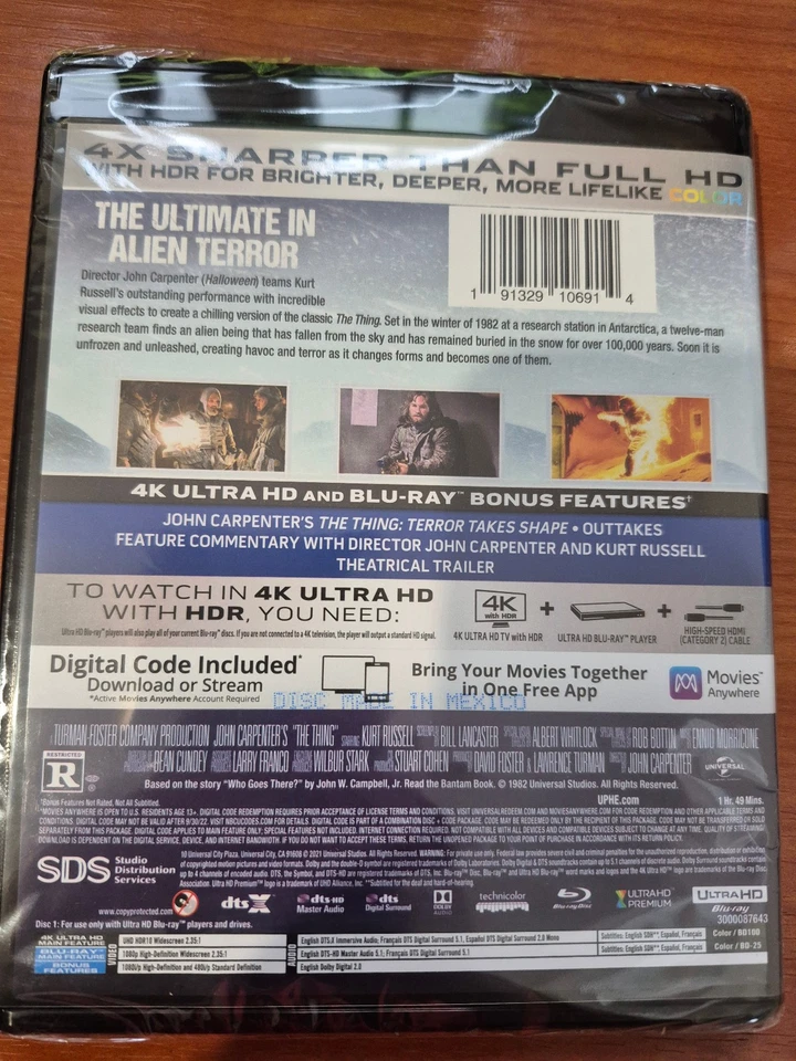 THE THING 4K ULTRA HD & BLU RAY - NEW & SEALED JOHN CARPENTER FREE POST - image 2 of 2