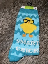 Easter Smart chick W Glasses Bird blue yellow socks  Chevron Nwt