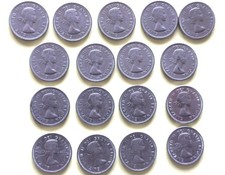CANADA lot de 17 pièces 5 cents, années 1963/64 voir descriptif et photos