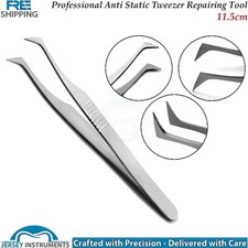 Professional Anti Static Tweezer 11.5cm Precision Repair Tool Stainless Steel CE