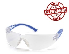 10 Safety Glasses Navy Blue Temples w/ Clear Lens Pyramex Cortez MS-97140