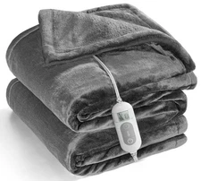 Heated Throw Blanket with 1-9 hrs Timer Auto-Off & 8 Heating Levels,Flannel