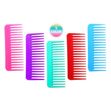 5 Pcs Large Hair Detangling Comb Set, Wide Tooth for Curly, Wet, Dry, Combs for