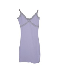 H&M Divided Y2K 90s Lavender Ribbed Lace Trim Camisole Slip Dress XXS