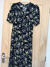 M&S Collection Ditsy Floral V-Neck Midi Tea Dress Size 8