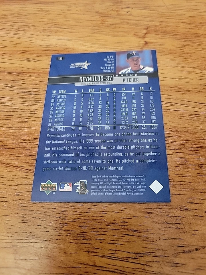 2000 Upper Deck - Shane Reynolds #130 - Image 2 of 4