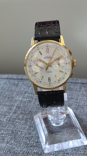Gents 1970s Swiss Emperor Ollech &Wajs Chronograph Valjoux 7733 Watch Serviced - Video 1 of 1
