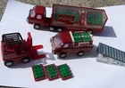 VINTAGE 1982 BUDDY L COCA COLA  DELIVERY TRUCK and  semi truck  and forklift