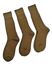 12 PAIR of DASCO US MILITARY ISSUE STRETCH-TO-FIT SIZE BOOT SOCKS BROWN