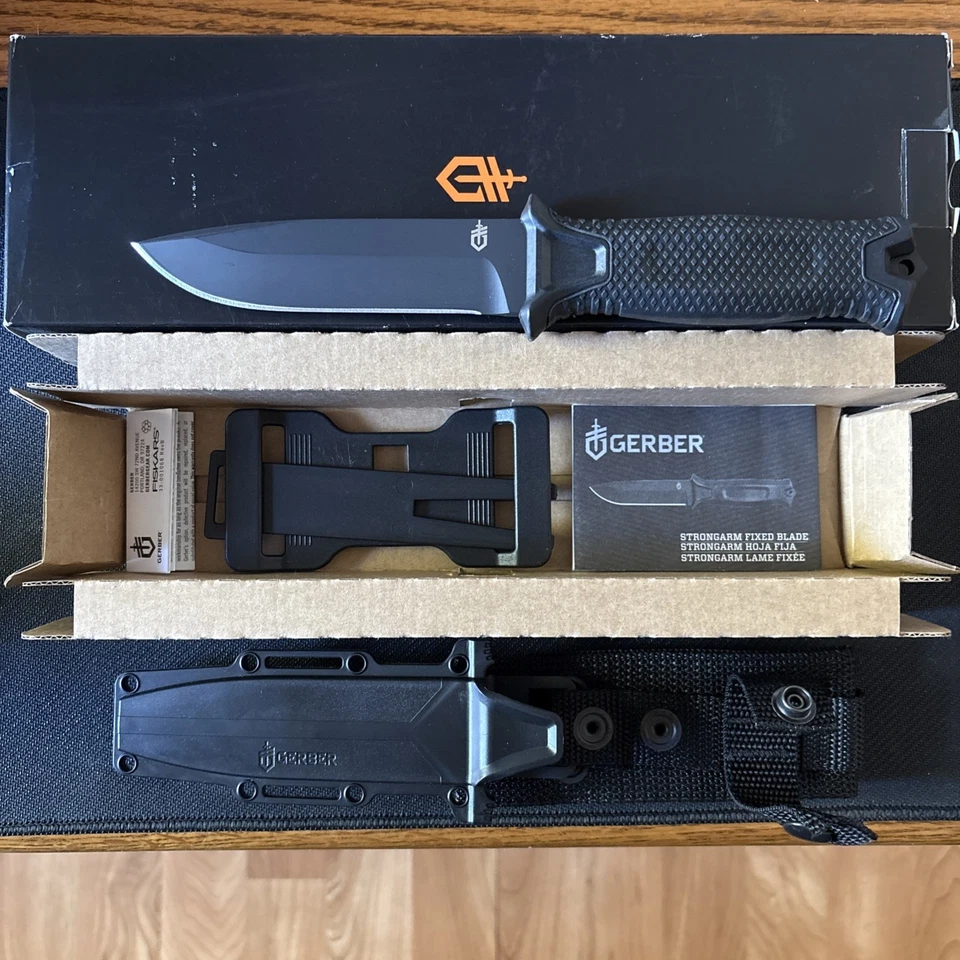 Gerber StrongArm, Plain Edge Drop Point, Black, with Belt Sheath - Image 3 of 3