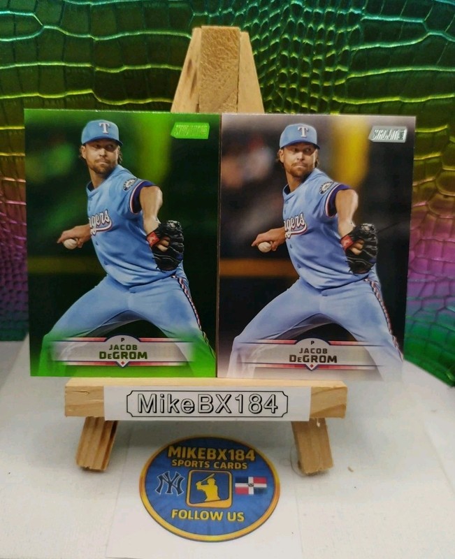 JACOB DeGROM 2025 Topps Stadium Club LIME GREEN & BASE CARD #194 Texas Rangers