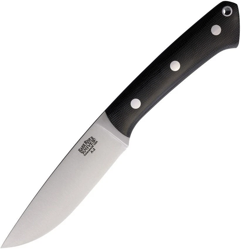 Bark River Fox River Fixed Knife 4" A2 Tool Steel Blade Black Micarta Handle - Image 2 of 3