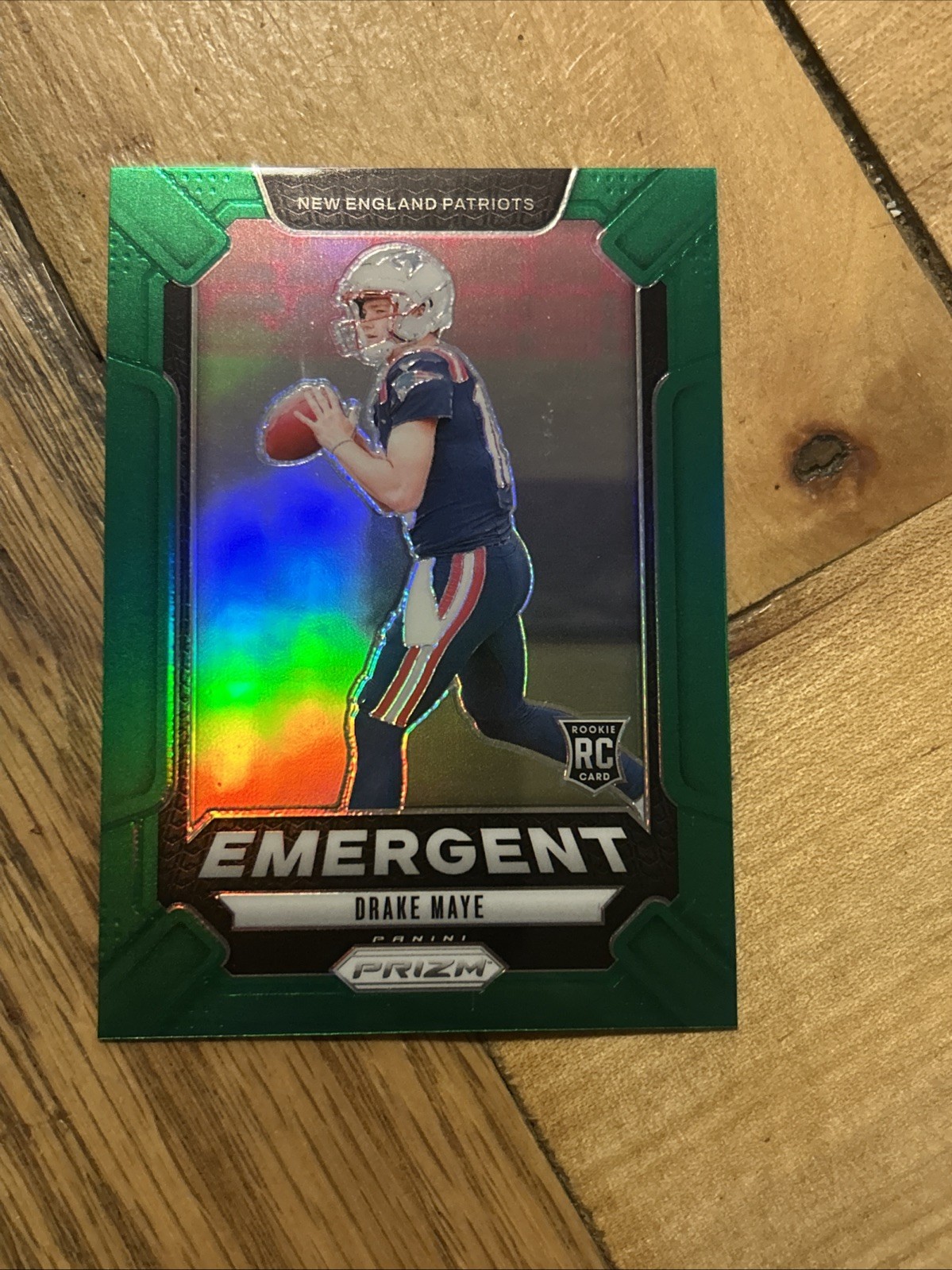 2024 Panini Prizm Drake Maye Emergent Green Rookie RC #4 Patriots