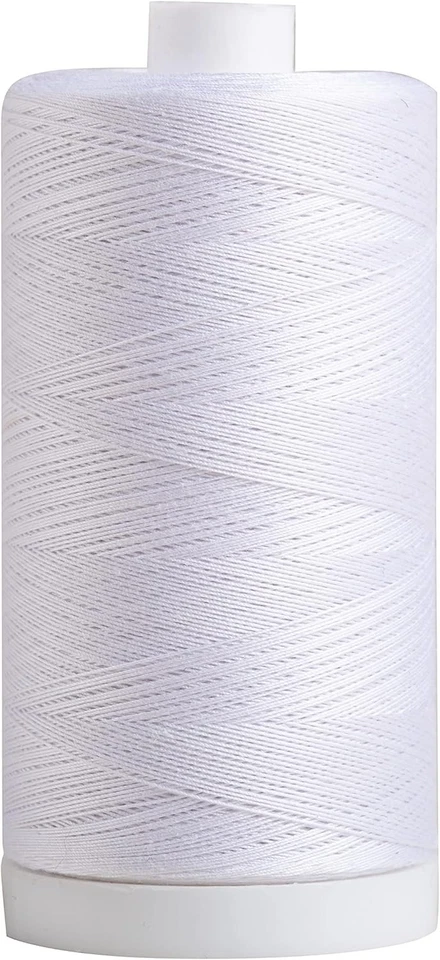 Carrete blanco 100% hilo de algodón 1200 yardas ideal para coser y acolchar Foto 2 de 2