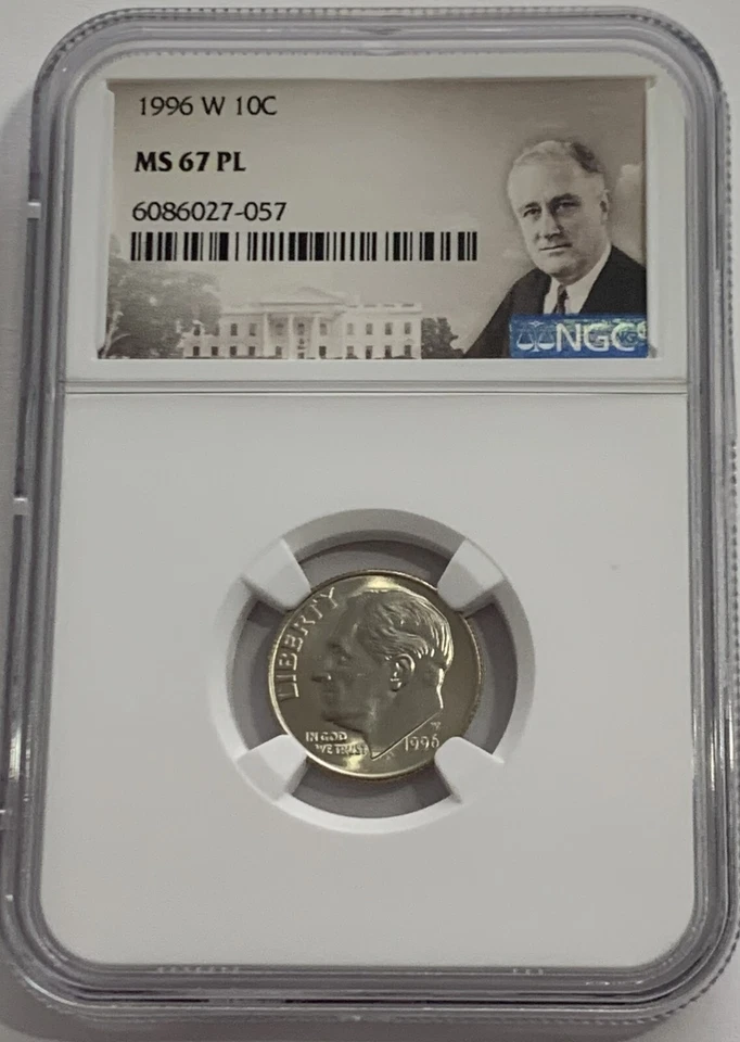1996 W Roosevelt Dime NGC MS67 PL Greatest US Modern Coin Proof Like Portrait - Image 3 of 3
