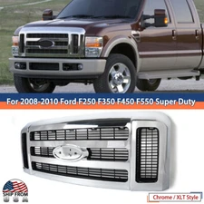 Chrome Front Grille XLT Fits Ford F250 F350 F450 F550 Super Duty 2008 2009 2010