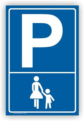 Mutter Kind Parkplatz Schild Parkplatzreservierer Privatparken  P0074