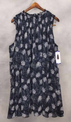NEW $348 Joie Women's Blue Baltic Print Chiffon Sleeveless Mini Dress Size 2XL