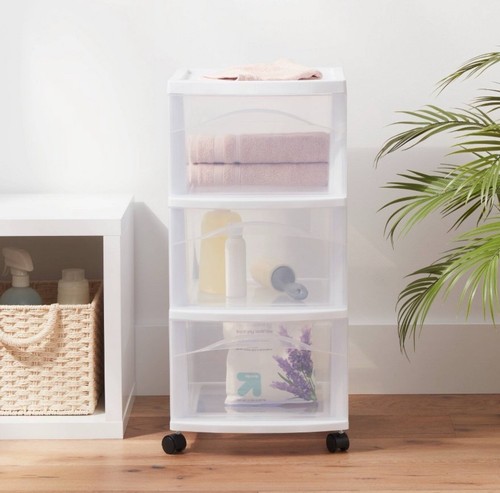 3 Drawer Medium Storage Cart White - Picture 2 of 3