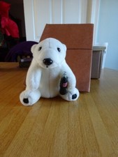 COCA-COLA PLUSH COLLECTION POLAR BEAR w/COKE BOTTLE 8" TALL
