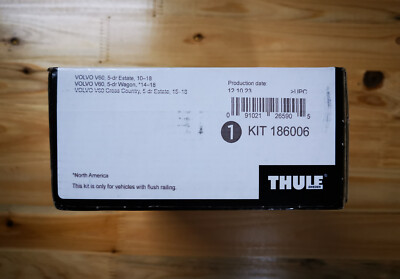THULE Fit Kit 6006 for Volvo V60 Kit 186006 Flush Rail Original New Sealed Box