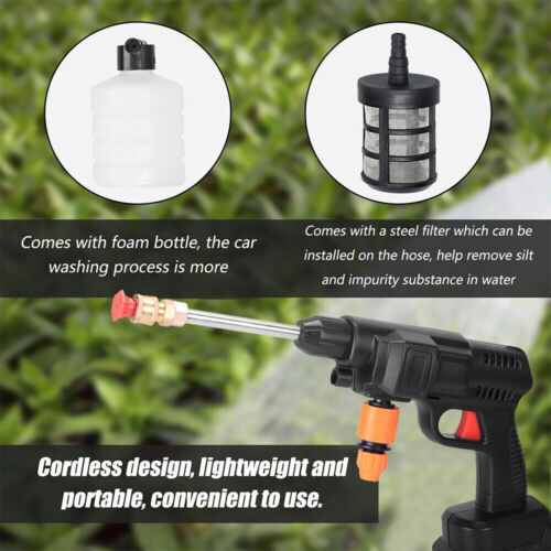 AU Cordless Electric High Pressure Washer Water Spray Gun Car Cleaner 2*Battery - Picture 3 of 12