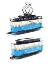 GOGTRAM "HO" SPUR 2531 PAAR BLAU/WEISSE STADTISCHE STRASSENBAHN STRASSENBAHN & REISEZUGWAGEN