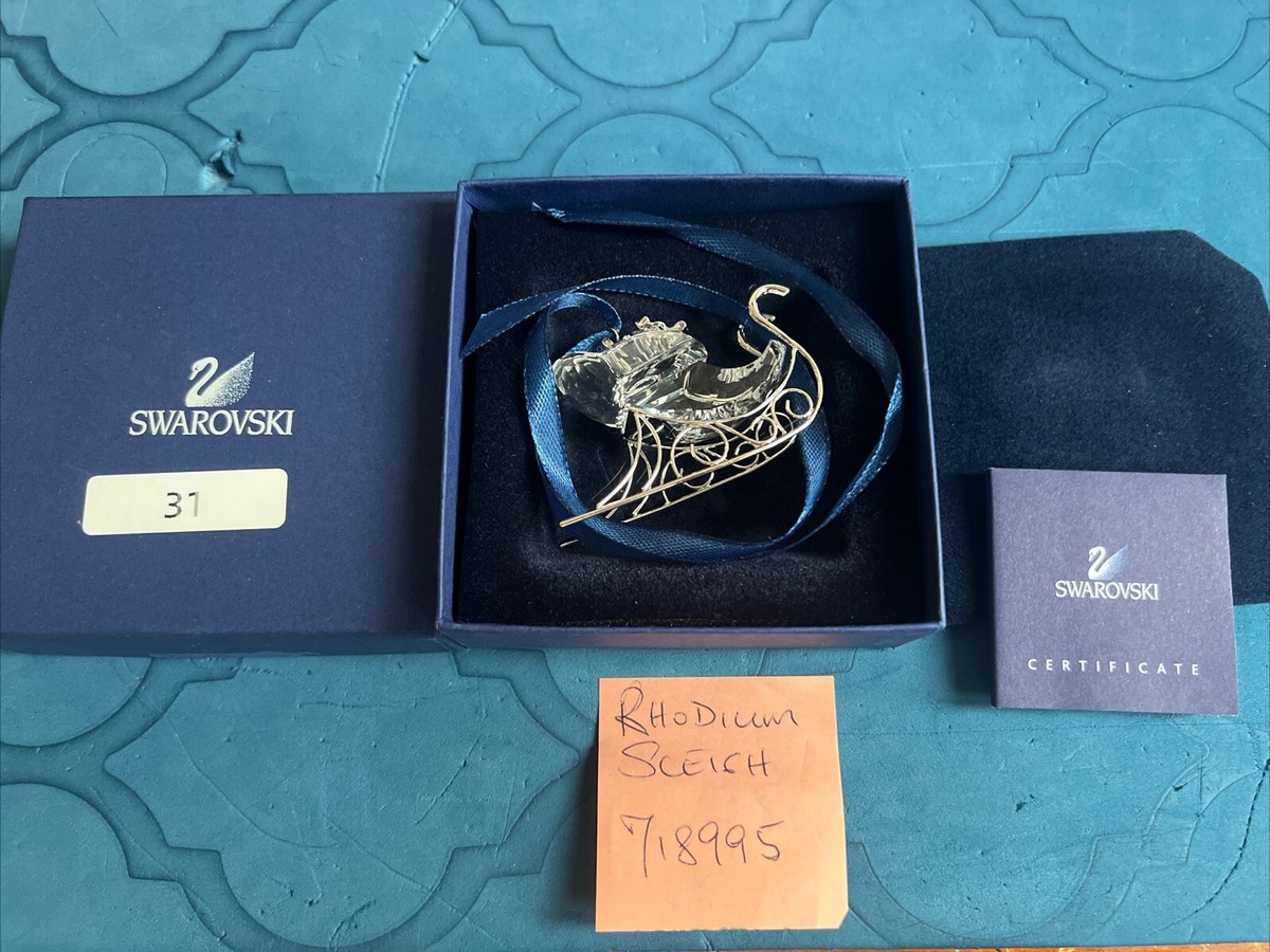 Swarovski Christmas classic Rhodium Sleigh 718995 Mint in box . | eBay