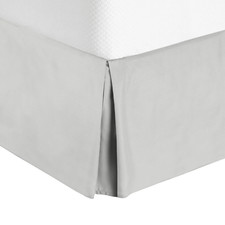 Hotel Luxury Pleated Tailored Bed Skirt - 14  Drop Dust Ruffle, Twin XL - Silver