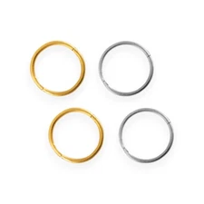 Studex Sensitive Small 10mm 3/8" 18GA Hinged Hoop Earrings Gold Plated Silver
