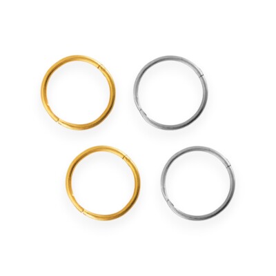 Studex Sensitive kleine 10mm 3/8'' 18GA Klapp Creolen vergoldet Silber