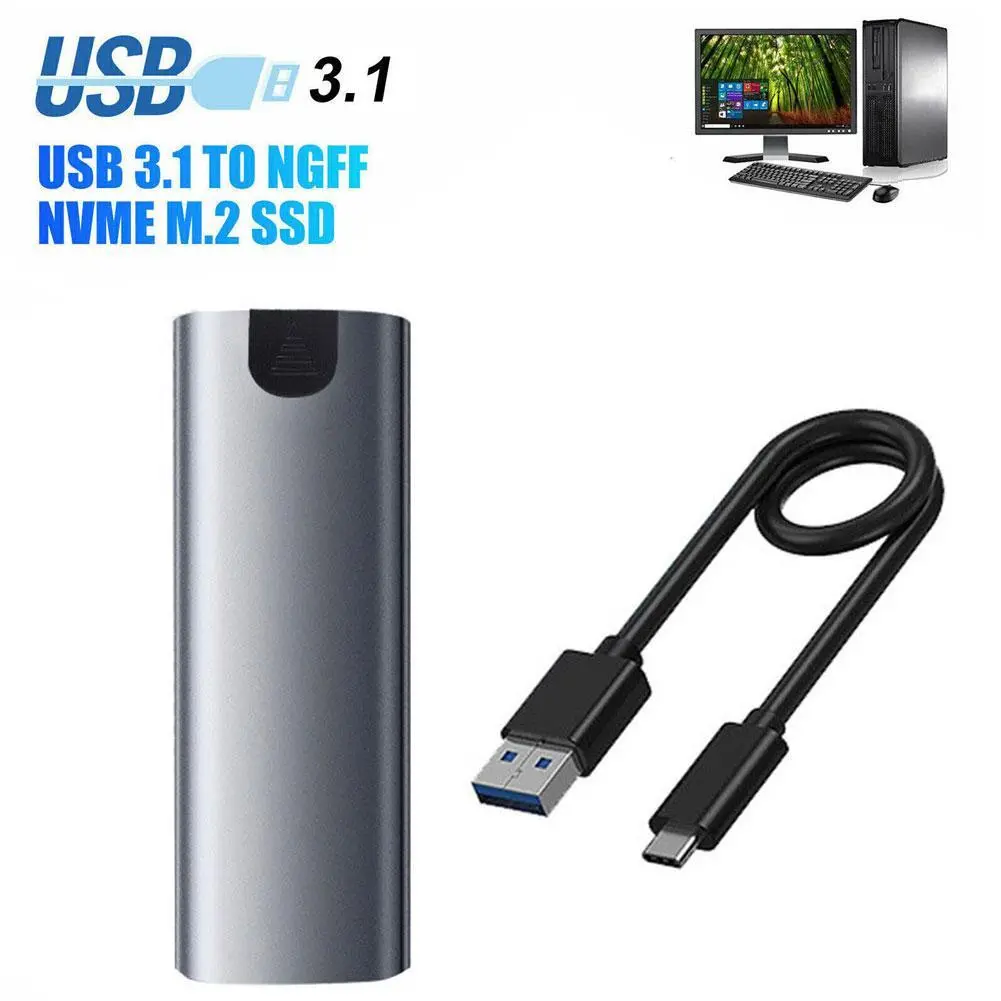 USB 3.1 Gen 2 SATA SSD/HDD to USB-C Enclosure Adapter
