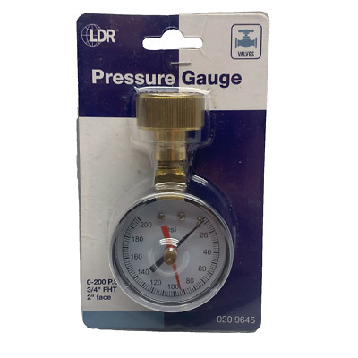 LDR 020 9645 Pressure Gauge 3/4-Inch IPS 200 lb. 0.75 Inch NPT 200 PSI