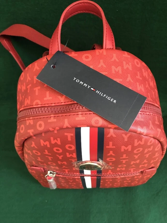 Tommy Hilfiger Small Mini Red Backpack Handbag Purse