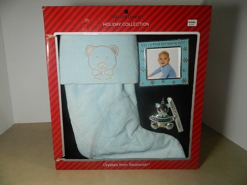 Harvey Lewis Holiday Collection Baby's First Christmas 2017 Stocking, Ornament &