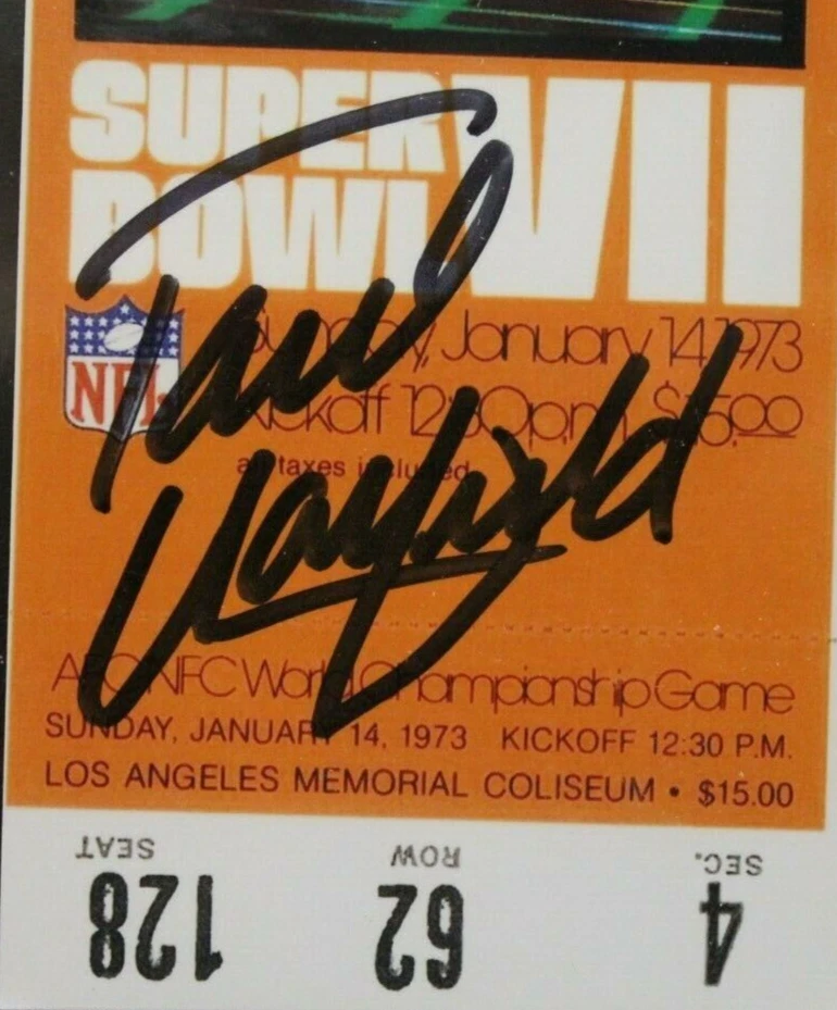 Paul Warfield Dolphins Autograph Signed Super Bowl VII Replica Ticket Stub JSA - Image 3 of 4