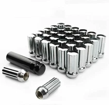 Set of 32 Chrome Spline Lug Nuts with Key 14x1.5 Thread 2" TALL