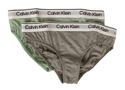 CALVIN KLEIN Mädchen-Slips für Mädchen, 2er-Pack, sichtbarer Gummizug, Stretch-B