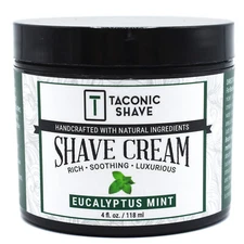Taconic Shave EUCALYPTUS & MINT Naturally Slick Shaving Cream-Handmade in USA 